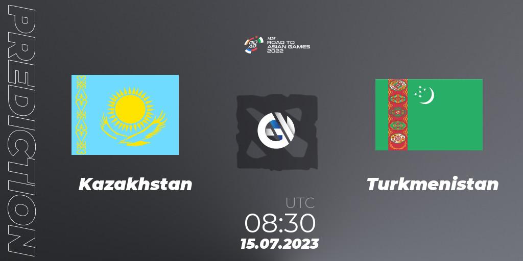 Kazakhstan - Turkmenistan: прогноз. 15.07.2023 at 08:30, Dota 2, 2022 AESF Road to Asian Games - Central Asia
