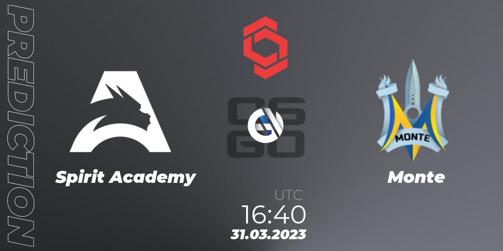 Spirit Academy - Monte: прогноз. 31.03.23, CS2 (CS:GO), CCT Central Europe Series #5