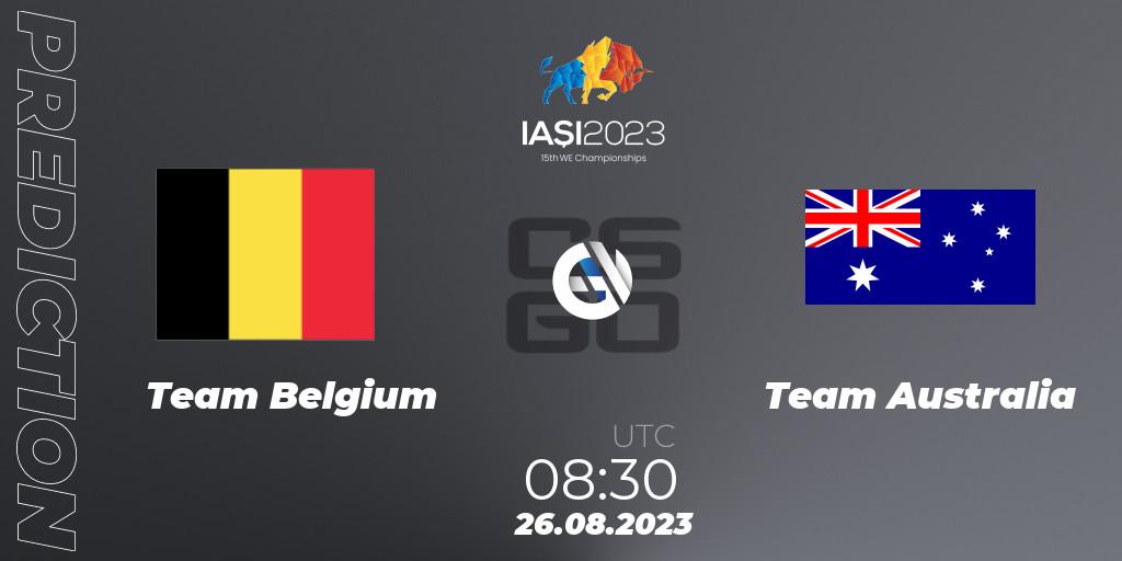 Team Belgium - Team Australia: прогноз. 26.08.2023 at 12:30, Counter-Strike (CS2), IESF World Esports Championship 2023