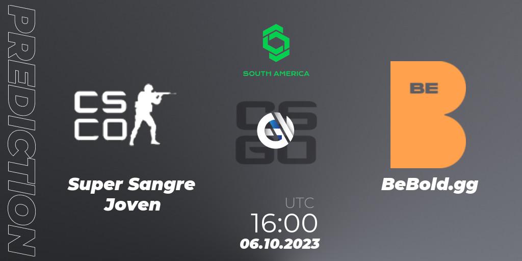 Super Sangre Joven - BeBold.gg: прогноз. 06.10.2023 at 16:00, Counter-Strike (CS2), CCT South America Series #12
