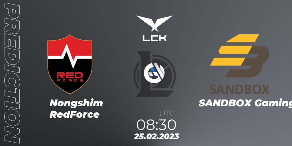 Nongshim RedForce - SANDBOX Gaming: прогноз. 25.02.23, LoL, LCK Spring 2023 - Group Stage
