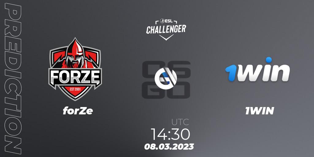 forZe - 1WIN: прогноз. 08.03.2023 at 14:30, Counter-Strike (CS2), ESL Challenger Melbourne 2023 Europe Closed Qualifier