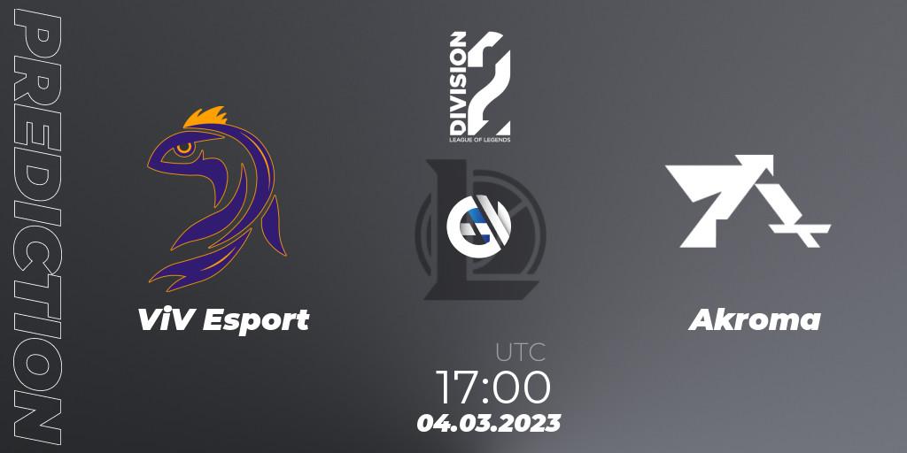 ViV Esport - Akroma: прогноз. 04.03.2023 at 17:00, LoL, LFL Division 2 Spring 2023 - Group Stage