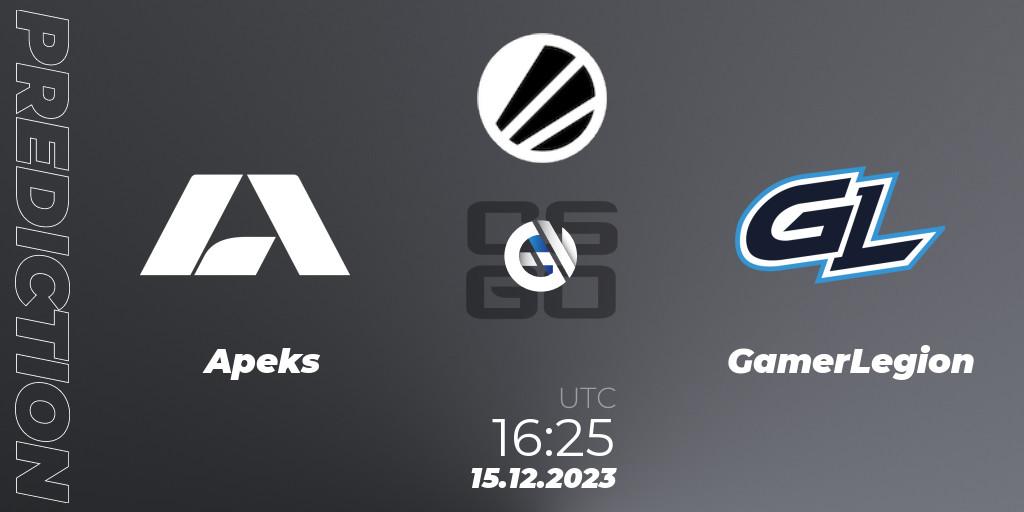 Apeks - GamerLegion: прогноз. 15.12.23, CS2 (CS:GO), ESL Challenger Atlanta 2023