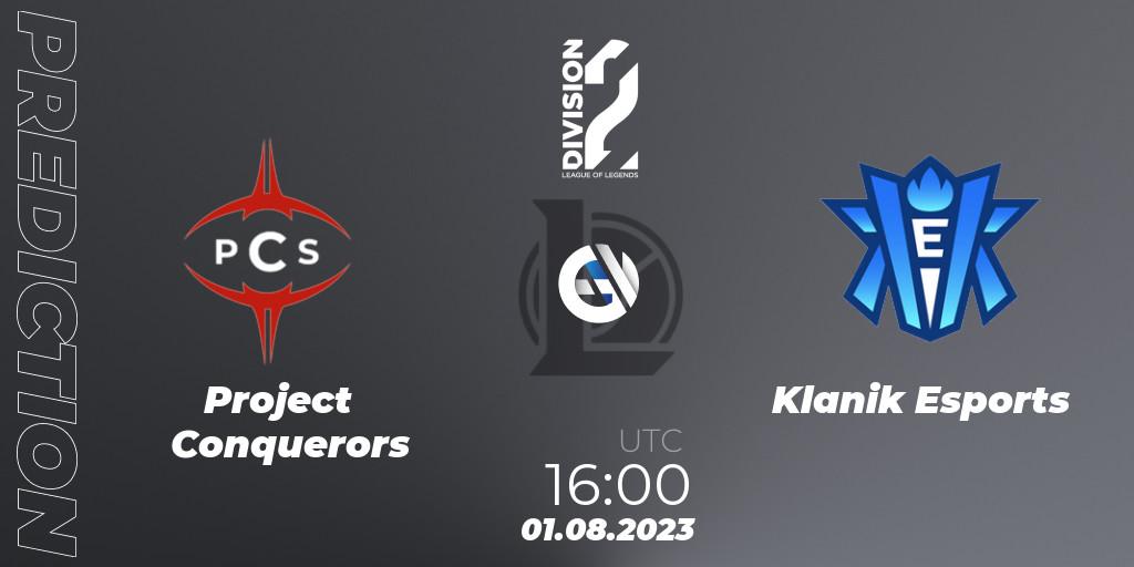 Project Conquerors - Klanik Esports: прогноз. 01.08.2023 at 16:00, LoL, LFL Division 2 Summer 2023