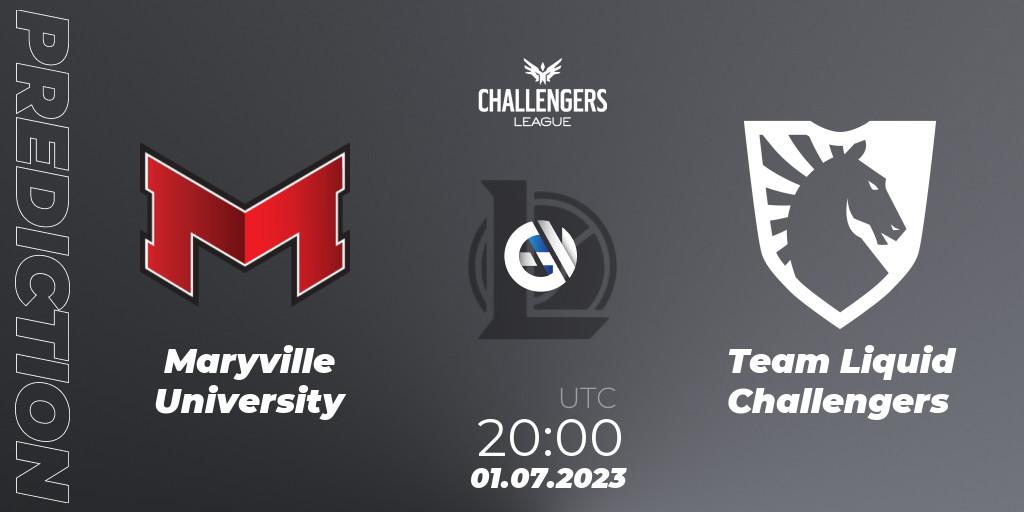 Maryville University - Team Liquid Challengers: прогноз. 01.07.2023 at 20:00, LoL, North American Challengers League 2023 Summer - Group Stage