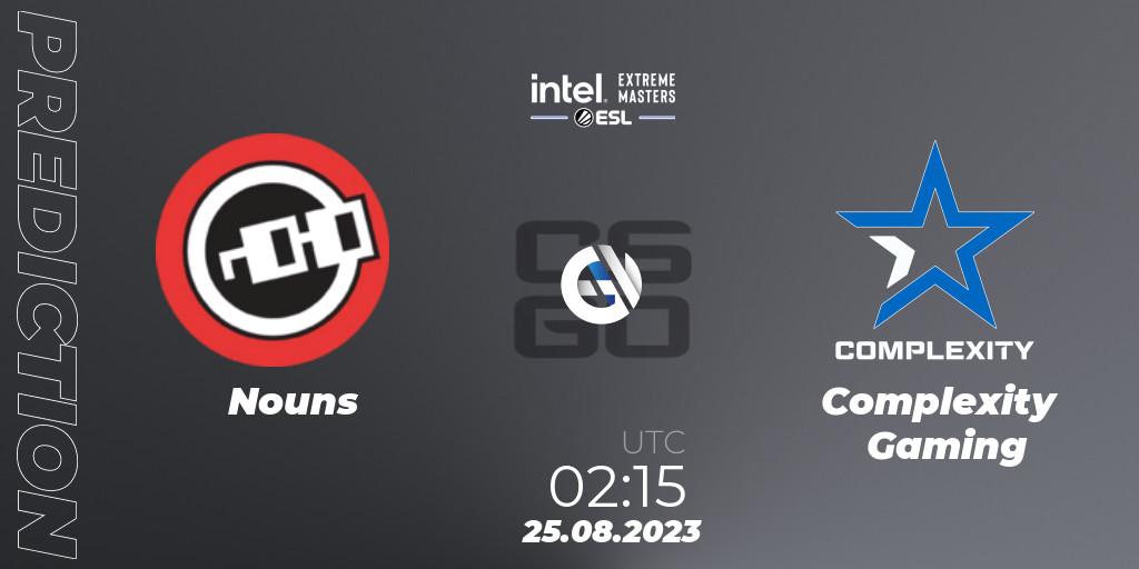 Nouns - Complexity Gaming: прогноз. 25.08.2023 at 02:30, Counter-Strike (CS2), IEM Sydney 2023 North America Closed Qualifier