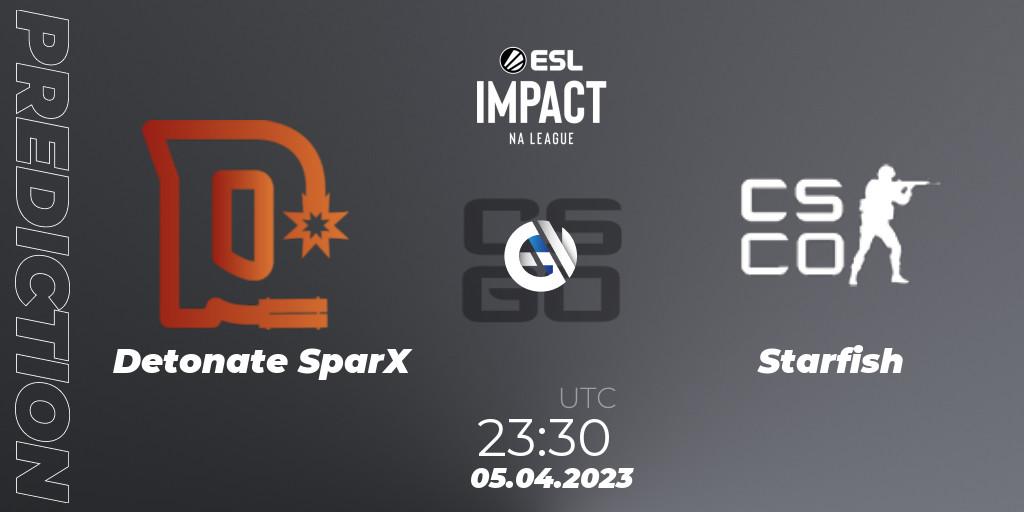 Detonate SparX - Starfish: прогноз. 05.04.23, CS2 (CS:GO), ESL Impact League Season 3: North American Division