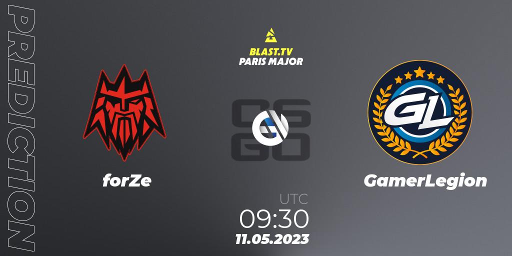 forZe - GamerLegion: прогноз. 11.05.2023 at 09:30, Counter-Strike (CS2), BLAST Paris Major 2023 Challengers Stage