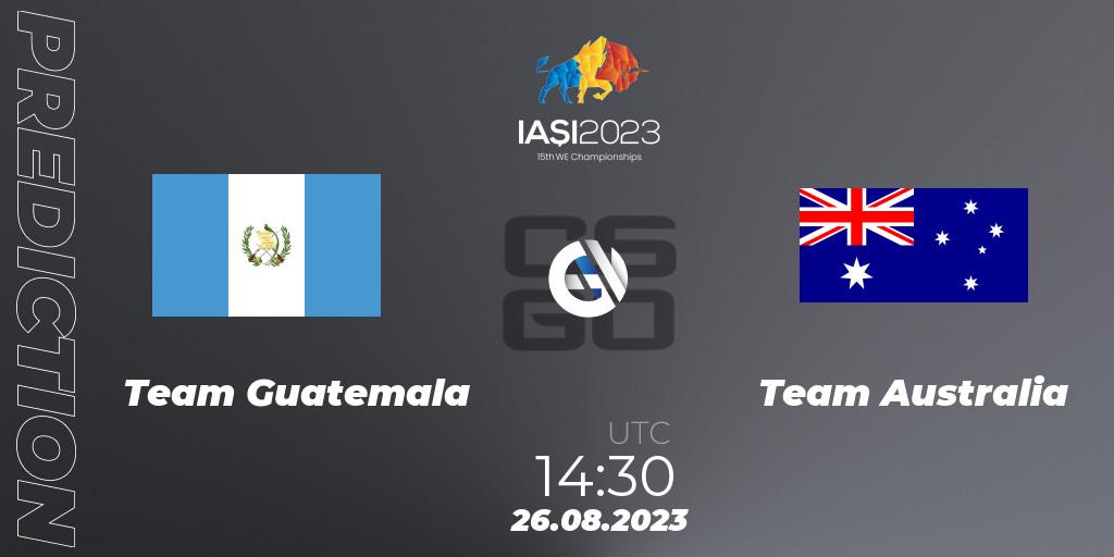 Team Guatemala - Team Australia: прогноз. 26.08.2023 at 17:30, Counter-Strike (CS2), IESF World Esports Championship 2023