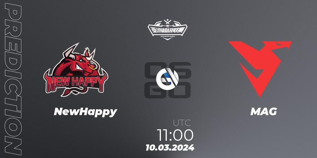NewHappy - MAG: прогноз. 10.03.24, CS2 (CS:GO), Asian Super League Season 2