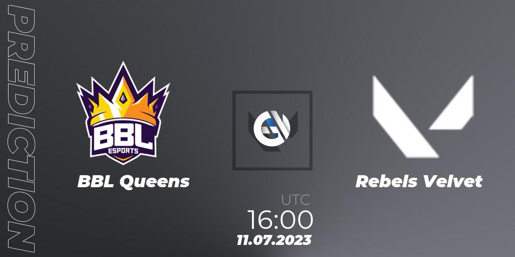 BBL Queens - REBELS VELVET: прогноз. 11.07.2023 at 16:10, VALORANT, VCT 2023: Game Changers EMEA Series 2 - Group Stage