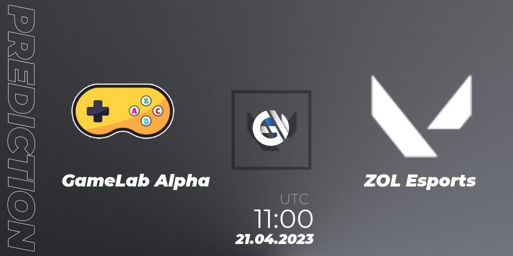 GameLab Alpha - ZOL Esports: прогноз. 20.04.23, VALORANT, VALORANT Challengers 2023: Philippines Split 2 - Group stage