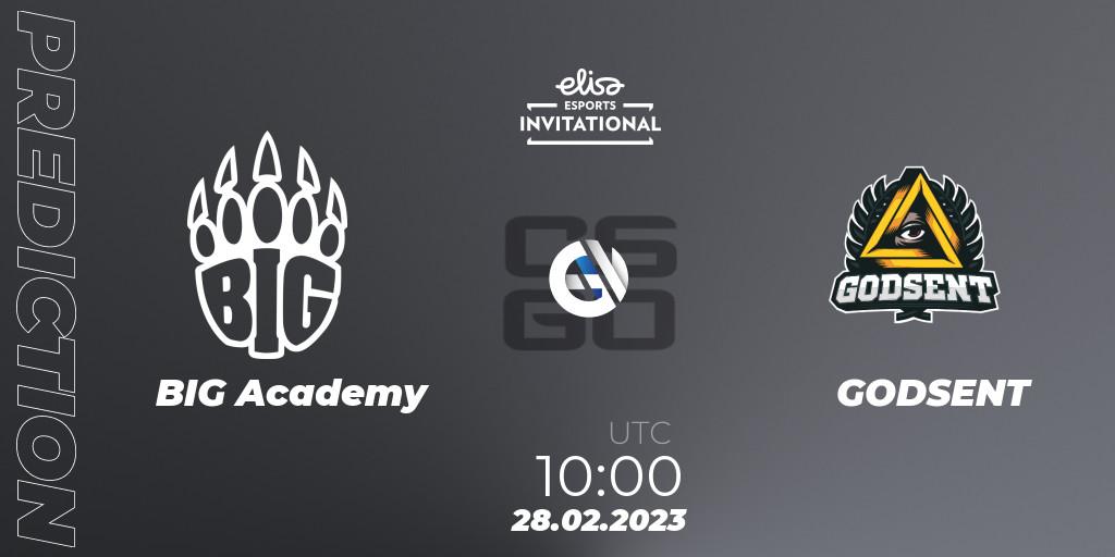 BIG Academy - GODSENT: прогноз. 28.02.2023 at 10:00, Counter-Strike (CS2), Elisa Invitational Winter 2023