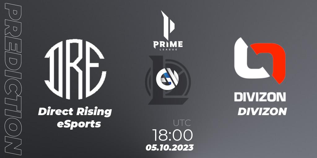 Direct Rising eSports - DIVIZON: прогноз. 05.10.2023 at 18:00, LoL, Prime League Pokal 2023