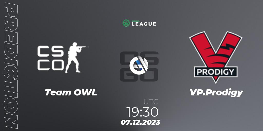 Team OWL - VP.Prodigy: прогноз. 07.12.2023 at 19:30, Counter-Strike (CS2), ESEA Season 47: Main Division - Europe
