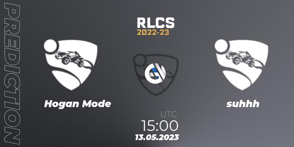 Hogan Mode - suhhh: прогноз. 13.05.2023 at 15:00, Rocket League, RLCS 2022-23 - Spring: Europe Regional 1 - Spring Open