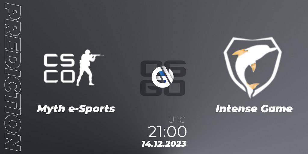 Myth e-Sports - Intense Game: прогноз. 14.12.2023 at 21:00, Counter-Strike (CS2), Gamers Club Liga Série A: December 2023