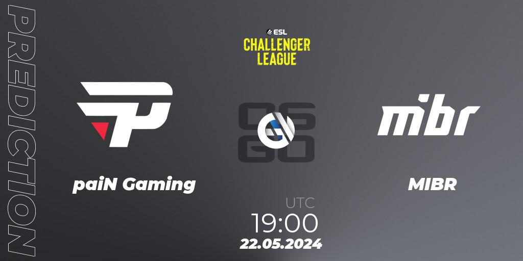 paiN Gaming - MIBR: прогноз. 22.05.2024 at 19:00, Counter-Strike (CS2), ESL Challenger League Season 47: South America