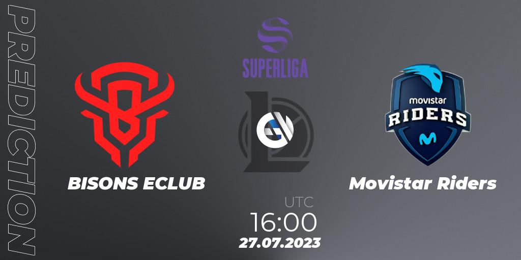 BISONS ECLUB - Movistar Riders: прогноз. 27.07.2023 at 16:00, LoL, LVP Superliga Summer 2023 - Playoffs