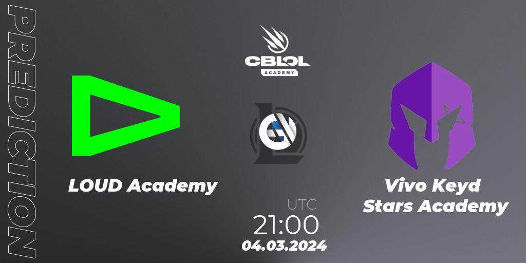 LOUD Academy - Vivo Keyd Stars Academy: прогноз. 04.03.2024 at 21:00, LoL, CBLOL Academy Split 1 2024