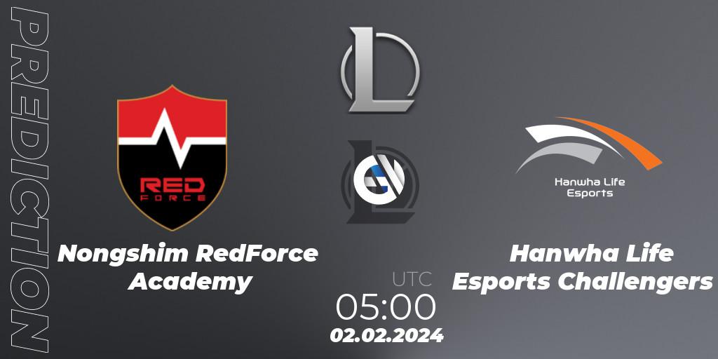 Nongshim RedForce Academy - Hanwha Life Esports Challengers: прогноз. 02.02.2024 at 05:00, LoL, LCK Challengers League 2024 Spring - Group Stage