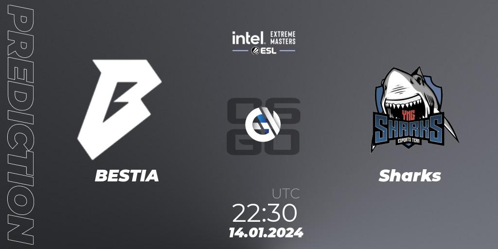 BESTIA - Sharks: прогноз. 14.01.2024 at 22:30, Counter-Strike (CS2), Intel Extreme Masters China 2024: South American Open Qualifier #1