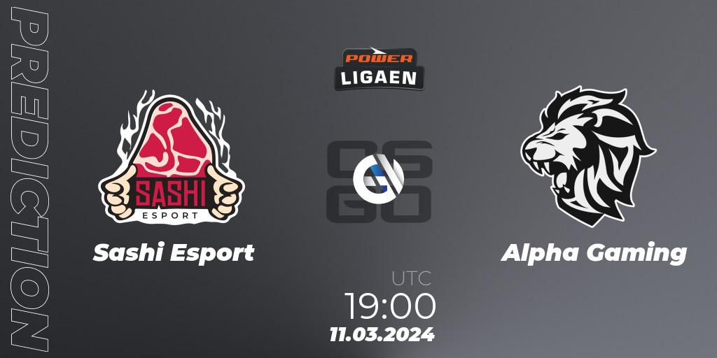 Sashi Esport - Alpha Gaming: прогноз. 11.03.2024 at 18:00, Counter-Strike (CS2), Dust2.dk Ligaen Season 25