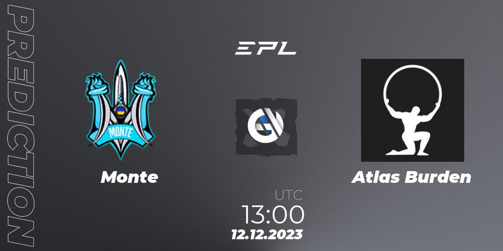 Monte - Atlas Burden: прогноз. 12.12.2023 at 13:00, Dota 2, European Pro League Season 15