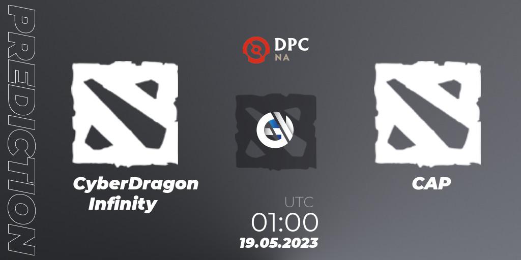 CyberDragon Infinity - CAP: прогноз. 19.05.2023 at 00:00, Dota 2, DPC NA 2023 Tour 3: Open Qualifier #2