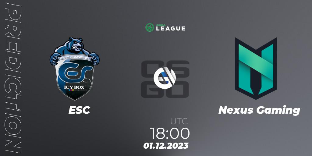 ESC - Nexus Gaming: прогноз. 01.12.23, CS2 (CS:GO), ESEA Season 47: Advanced Division - Europe