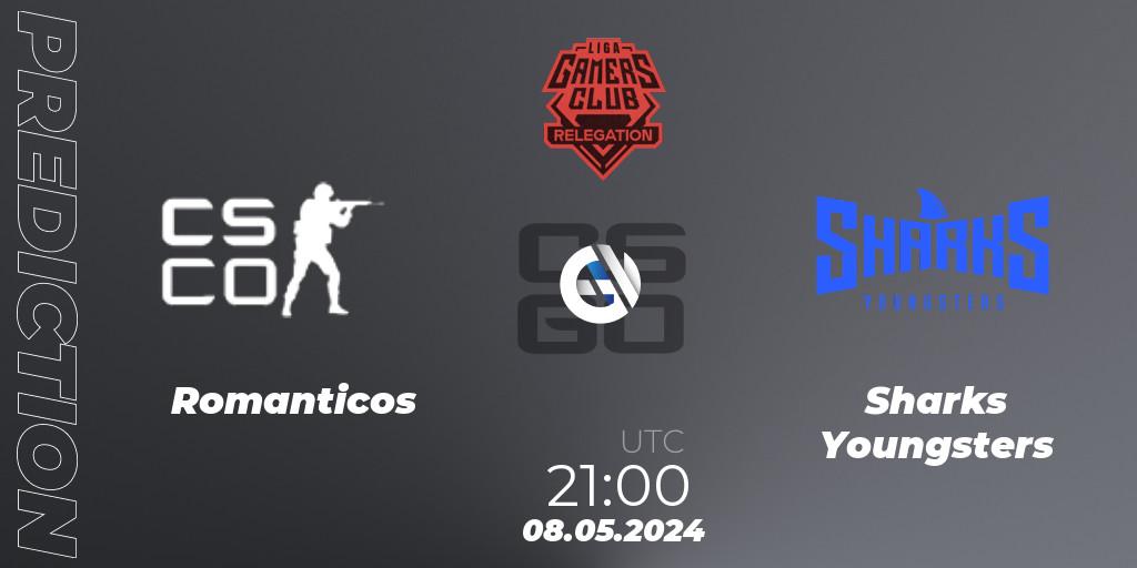 Romanticos - Sharks Youngsters: прогноз. 08.05.2024 at 21:00, Counter-Strike (CS2), Gamers Club Liga Série A Relegation: May 2024