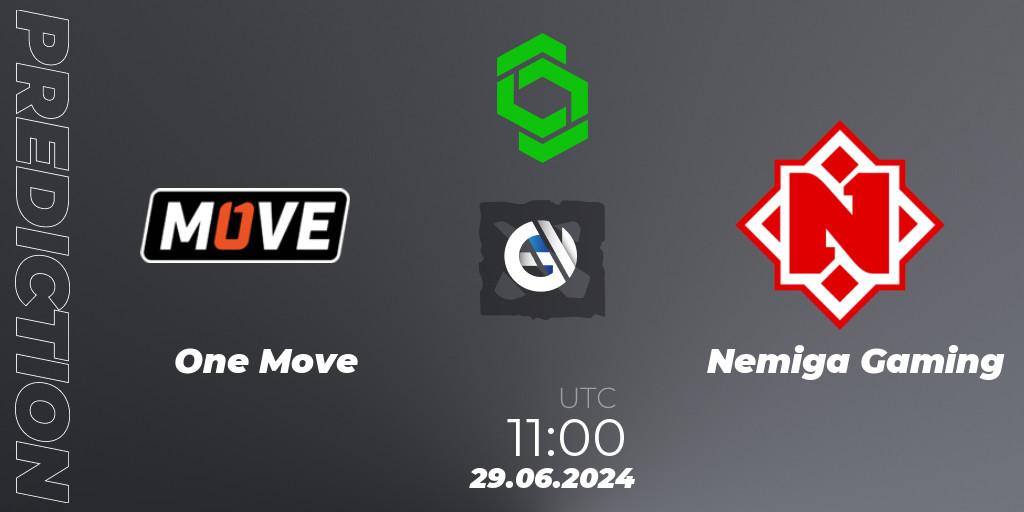 One Move - Nemiga Gaming: прогноз. 29.06.2024 at 11:40, Dota 2, CCT Dota 2 Series 1