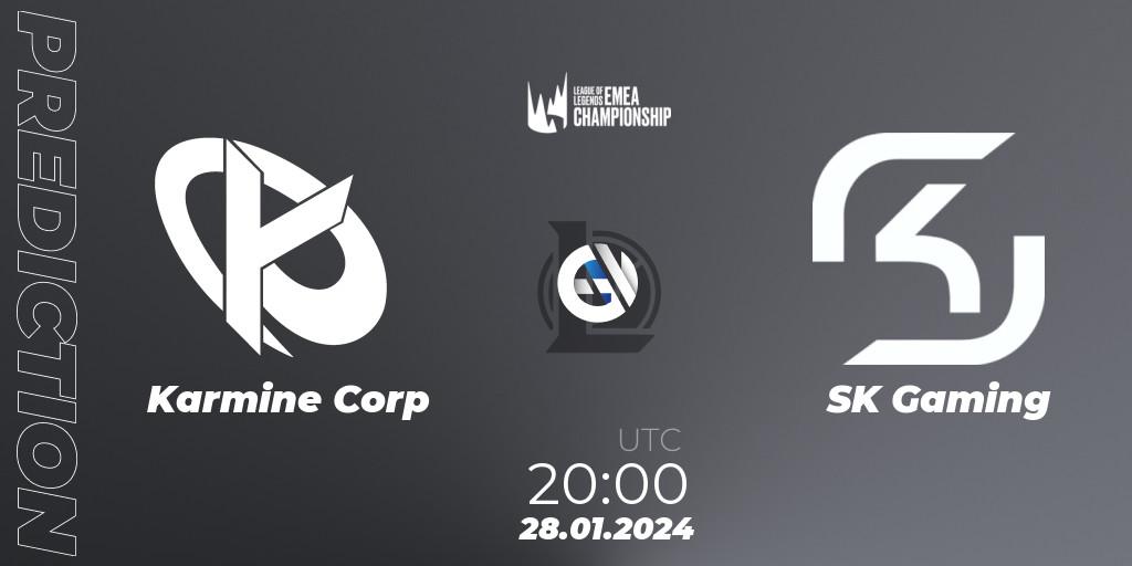 Karmine Corp - SK Gaming: прогноз. 28.01.2024 at 20:00, LoL, LEC Winter 2024 - Regular Season