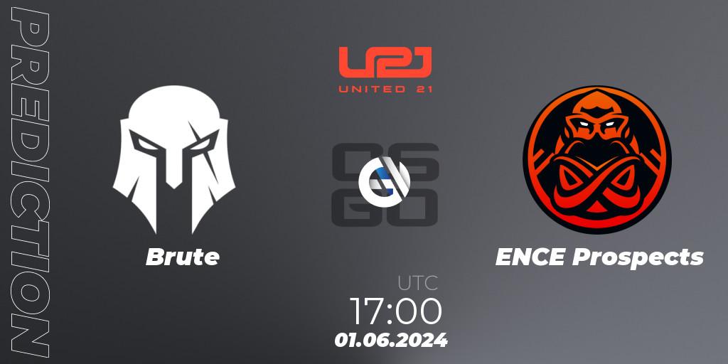 Brute - ENCE Prospects: прогноз. 01.06.2024 at 17:00, Counter-Strike (CS2), United21 Season 14: Division 2