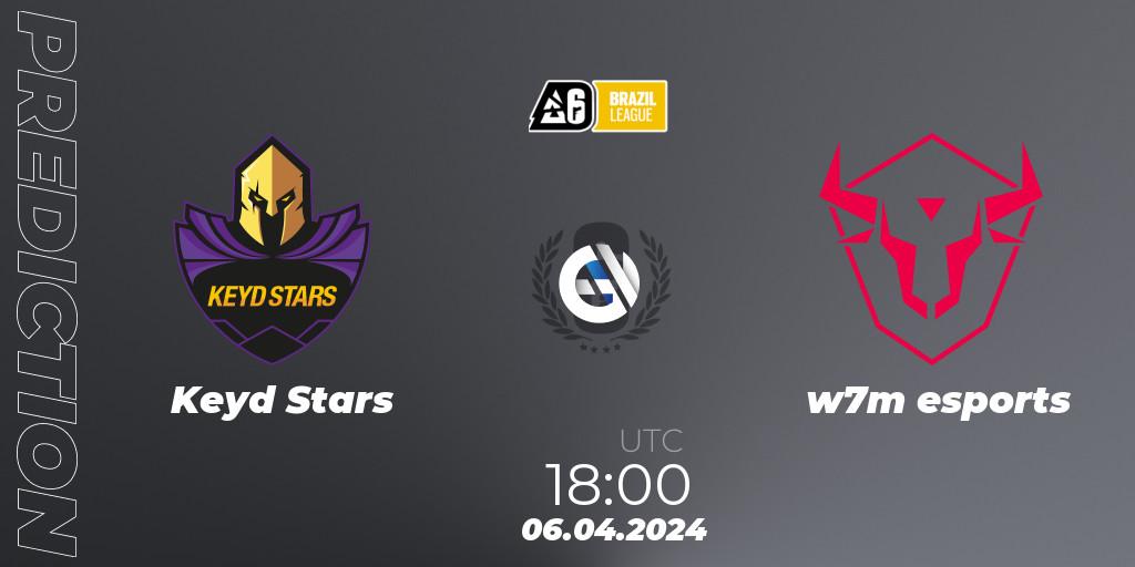 Keyd Stars - w7m esports: прогноз. 06.04.2024 at 18:00, Rainbow Six, Brazil League 2024 - Stage 1