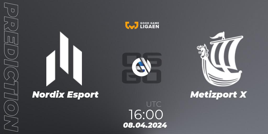 Nordix Esport - Metizport X: прогноз. 10.04.2024 at 16:00, Counter-Strike (CS2), Good Game-ligaen Spring 2024
