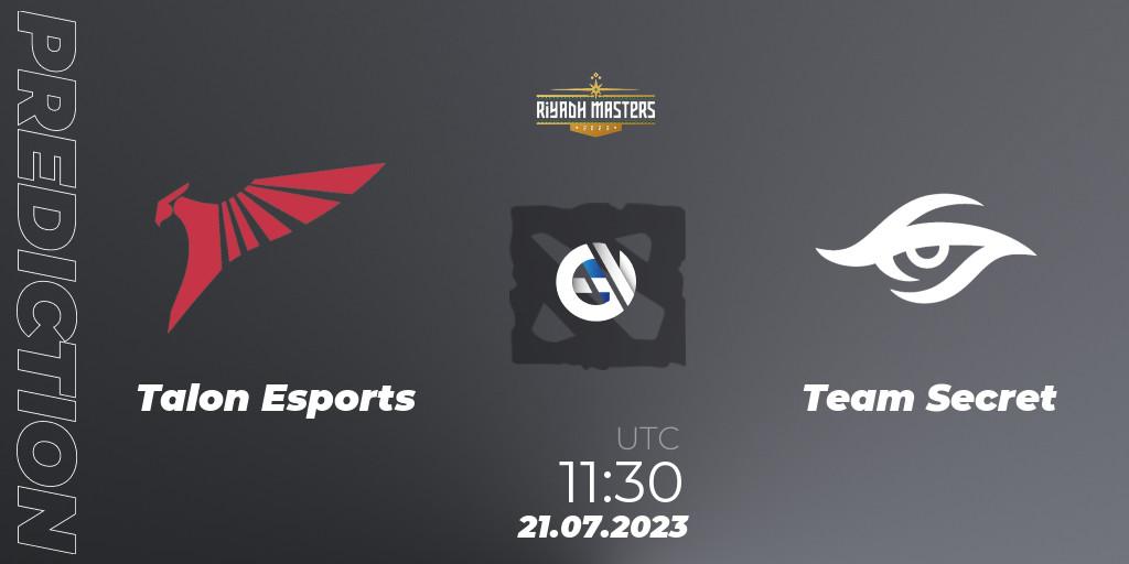 Talon Esports - Team Secret: прогноз. 21.07.2023 at 11:30, Dota 2, Riyadh Masters 2023 - Group Stage