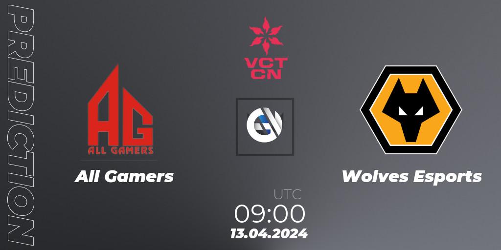 All Gamers - Wolves Esports: прогноз. 13.04.24, VALORANT, VALORANT Champions Tour China 2024: Stage 1 - Group Stage