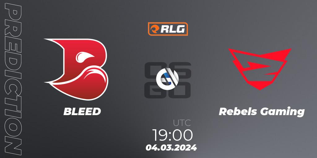 BLEED - Rebels Gaming: прогноз. 04.03.2024 at 19:00, Counter-Strike (CS2), RES European Series #1