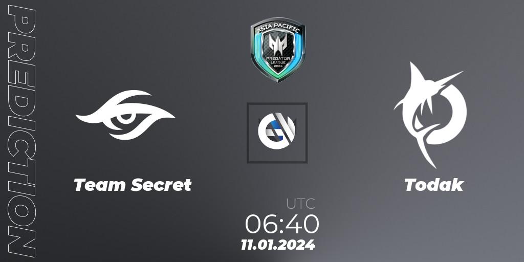 Team Secret - Todak: прогноз. 11.01.24, VALORANT, Asia Pacific Predator League 2024