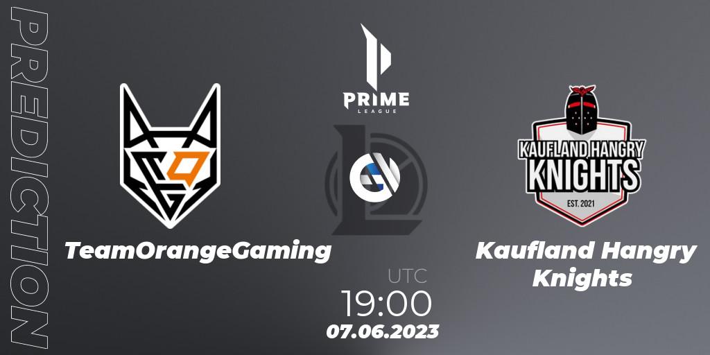 TeamOrangeGaming - Kaufland Hangry Knights: прогноз. 07.06.2023 at 19:00, LoL, Prime League 2nd Division Summer 2023