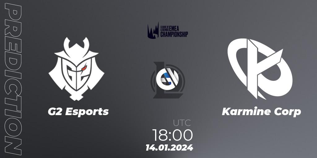 G2 Esports - Karmine Corp: прогноз. 14.01.24, LoL, LEC Winter 2024 - Regular Season