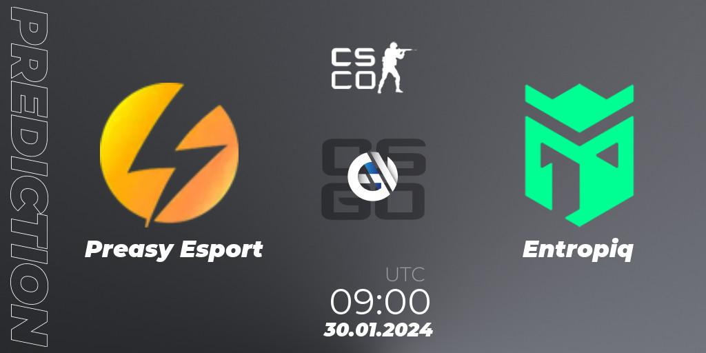 Preasy Esport - Entropiq: прогноз. 30.01.2024 at 09:10, Counter-Strike (CS2), European Pro League Season 13
