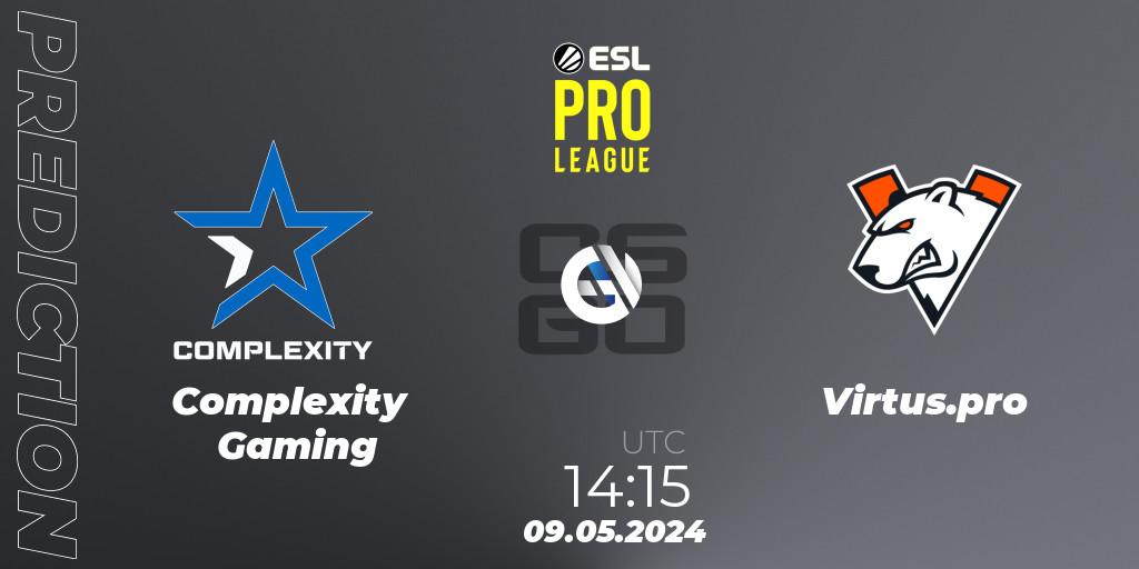Complexity Gaming - Virtus.pro: прогноз. 09.05.2024 at 14:15, Counter-Strike (CS2), ESL Pro League Season 19