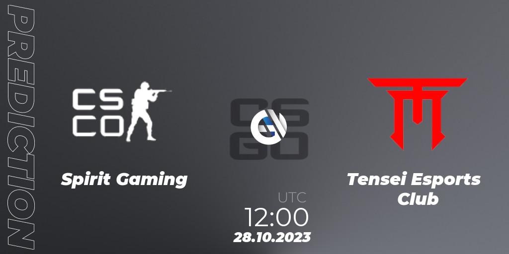 Spirit Gaming - Tensei Esports Club: прогноз. 28.10.2023 at 12:00, Counter-Strike (CS2), TippmixPro Masters Fall 2023