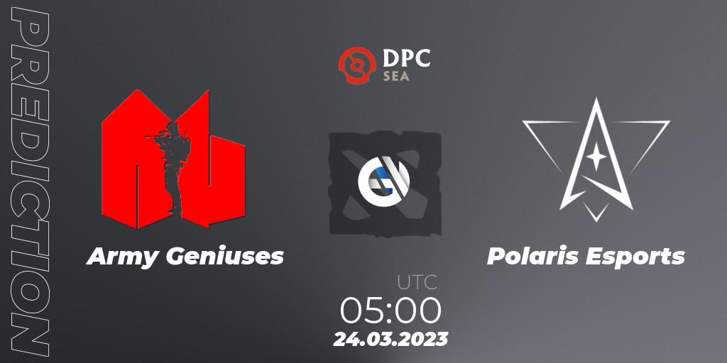 Army Geniuses - Polaris Esports: прогноз. 24.03.2023 at 05:00, Dota 2, DPC 2023 Tour 2: SEA Division I (Upper)