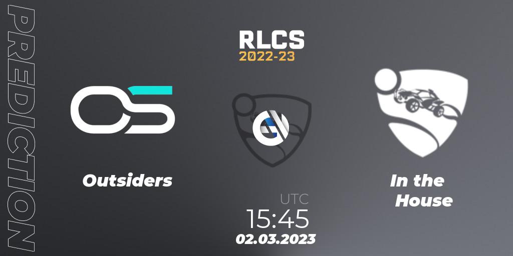 Outsiders - In the House: прогноз. 02.03.2023 at 15:45, Rocket League, RLCS 2022-23 - Winter: Middle East and North Africa Regional 3 - Winter Invitational