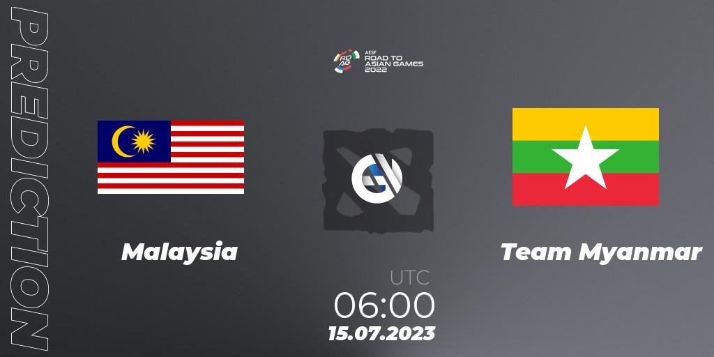Malaysia - Team Myanmar: прогноз. 15.07.2023 at 06:00, Dota 2, 2022 AESF Road to Asian Games - Southeast Asia