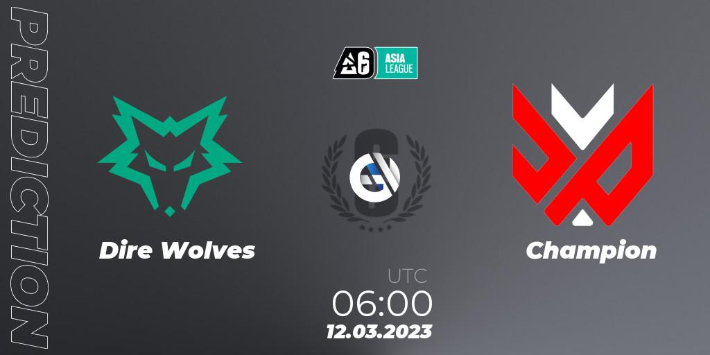 Dire Wolves - Champion: прогноз. 12.03.2023 at 08:30, Rainbow Six, SEA League 2023 - Stage 1